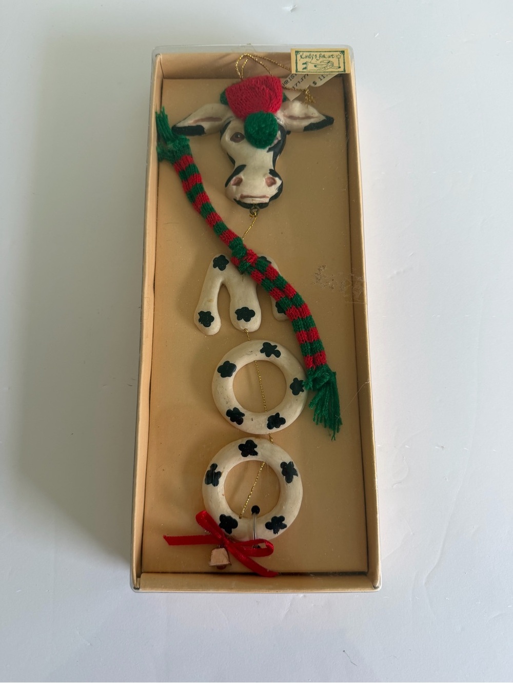 Vintage American Greetings Cow "Moo" Ornament NWT